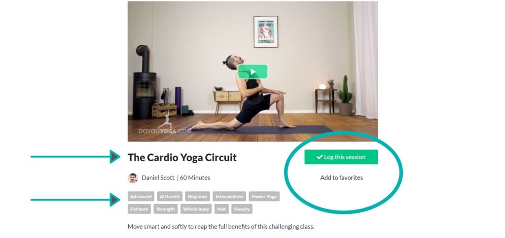 Man doing cardio yoga class on Do You Yoga online yoga website.