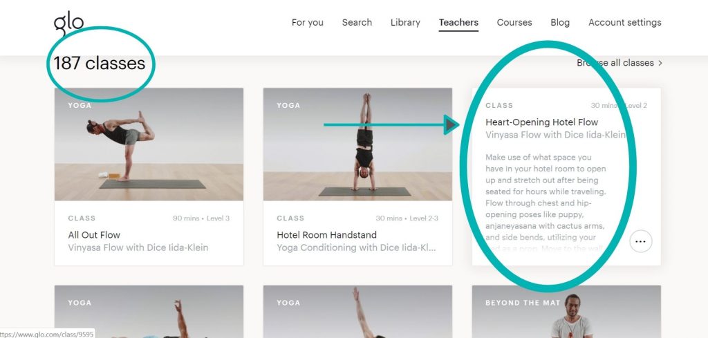 Man teaching yoga online doing handstand and other yoga postures.