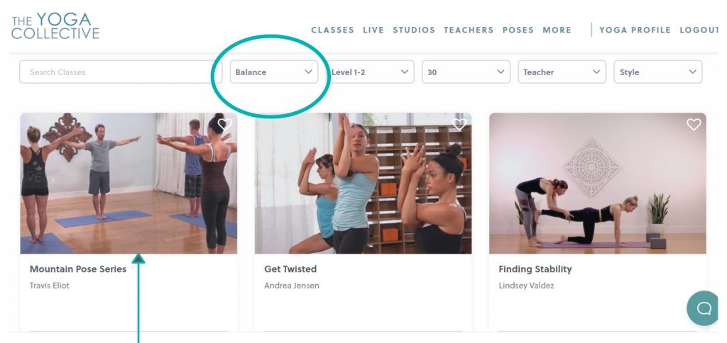 Yoga teachers teaching students at The Yoga Collective for online yoga classes.