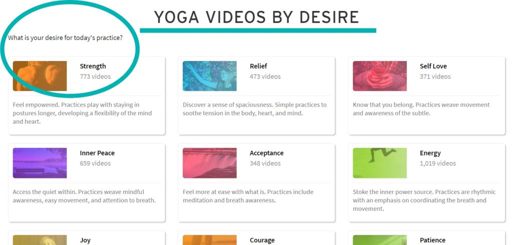 Online yoga videos for strength offered on YogaAnytime