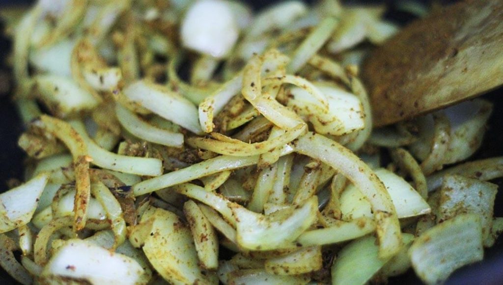 Veggies frying 