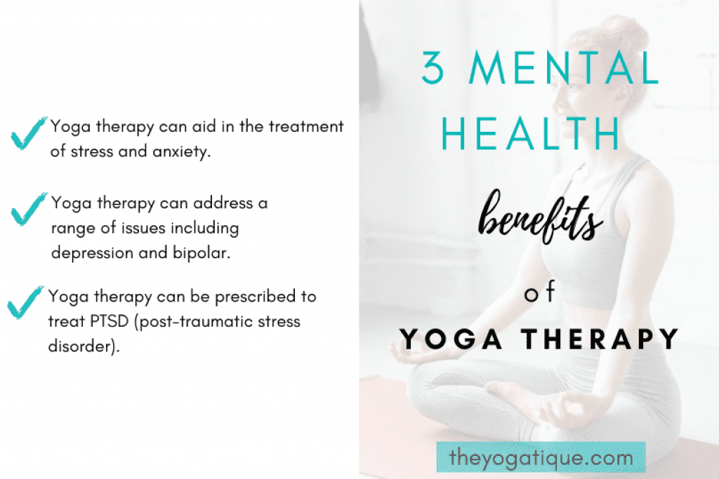 mental health benefits of yoga therapy infographic.