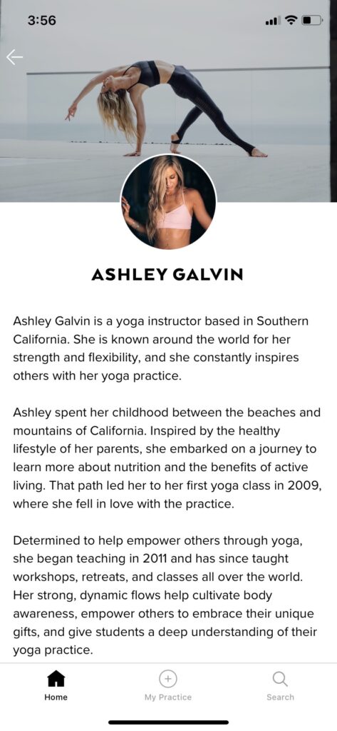 Ashley Galvin instructor bio on Alo Moves