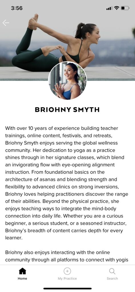 Briohny Smyth instructor bio on Alo Moves