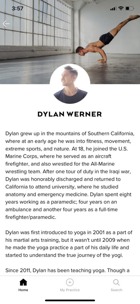 Dylan Werner instructor bio on Alo Moves