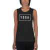 Yoga Every Damn Day Ladies’ Muscle Tank (White Font) - Image 4