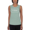 Yoga Every Damn Day Ladies’ Muscle Tank (White Font) - Image 7